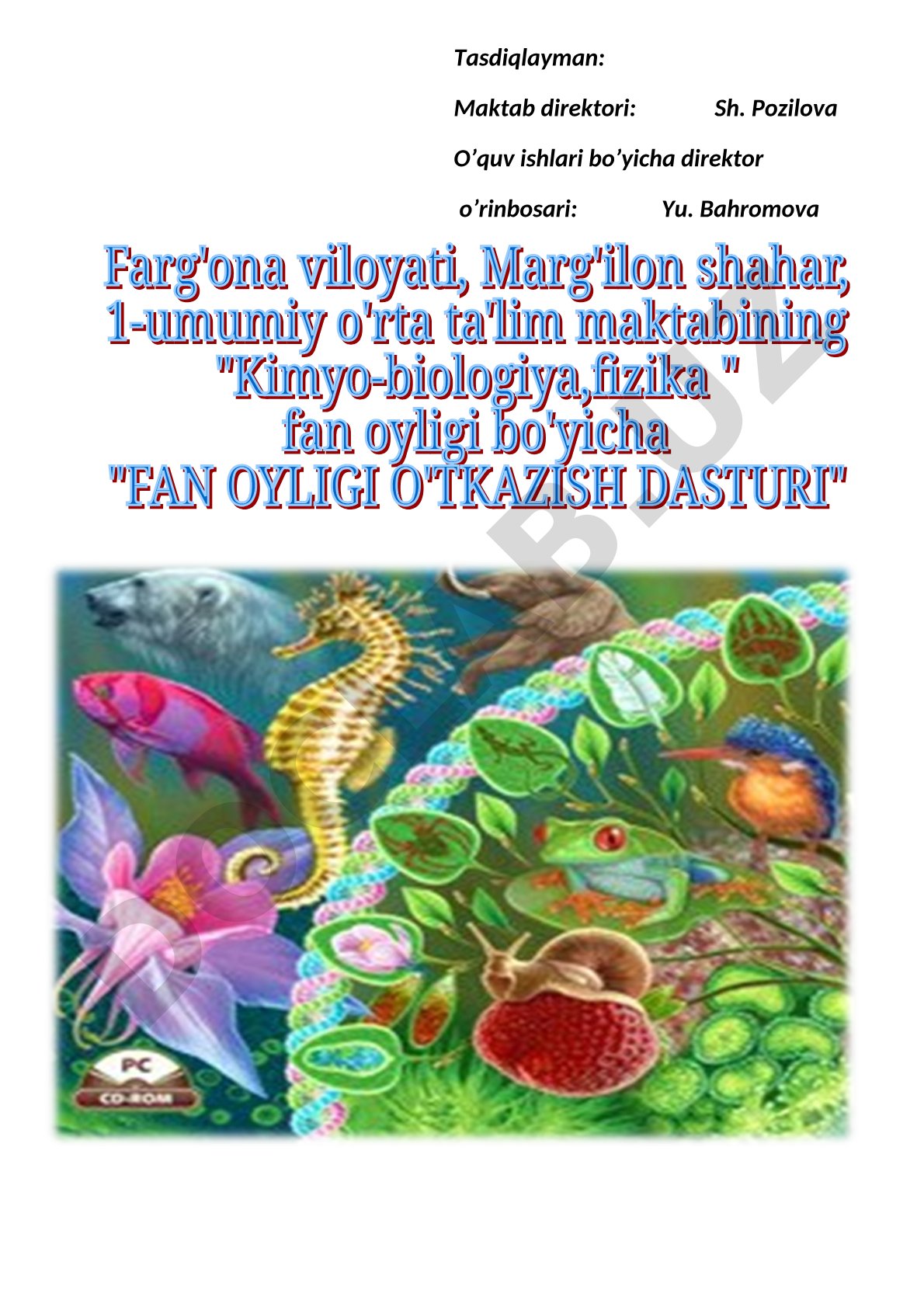 Fani oyligi o'tkazish dasturi