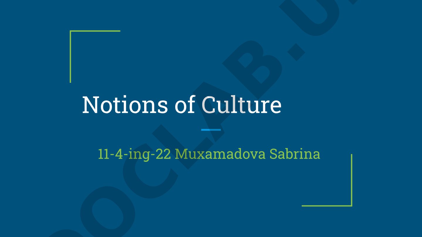 Notions of Culture