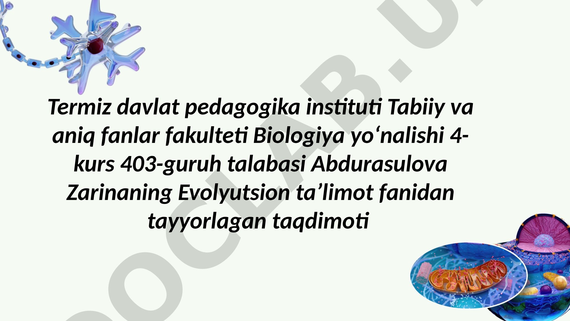 Evolyutsiyaning asosiy qoidalari, morfologik qonuniyatlar, ontogenez va filogenez
