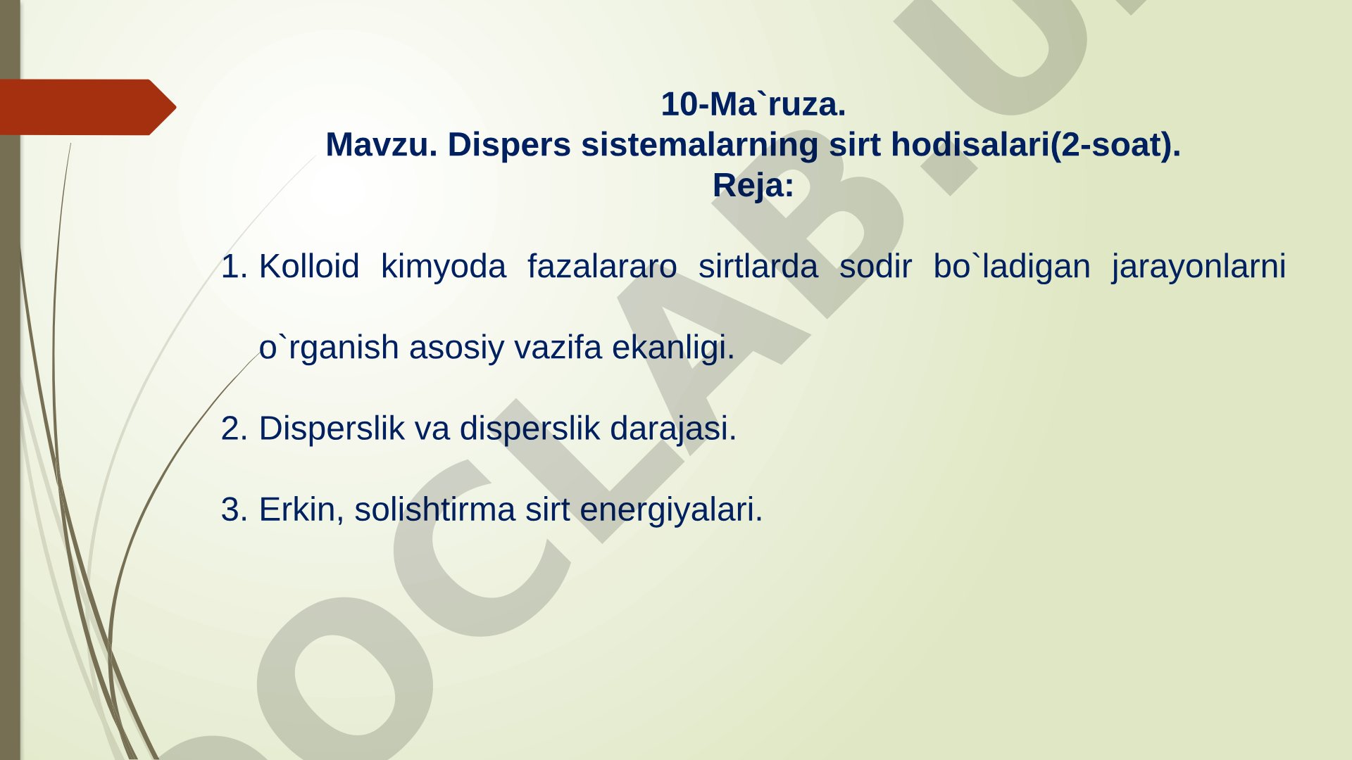 Dispers sistemalarning sirt hodisalari