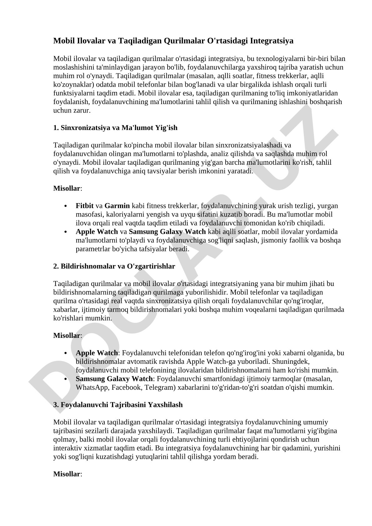 Mobil Ilovalar va Taqiladigan Qurilmalar O'rtasidagi Integratsiya
