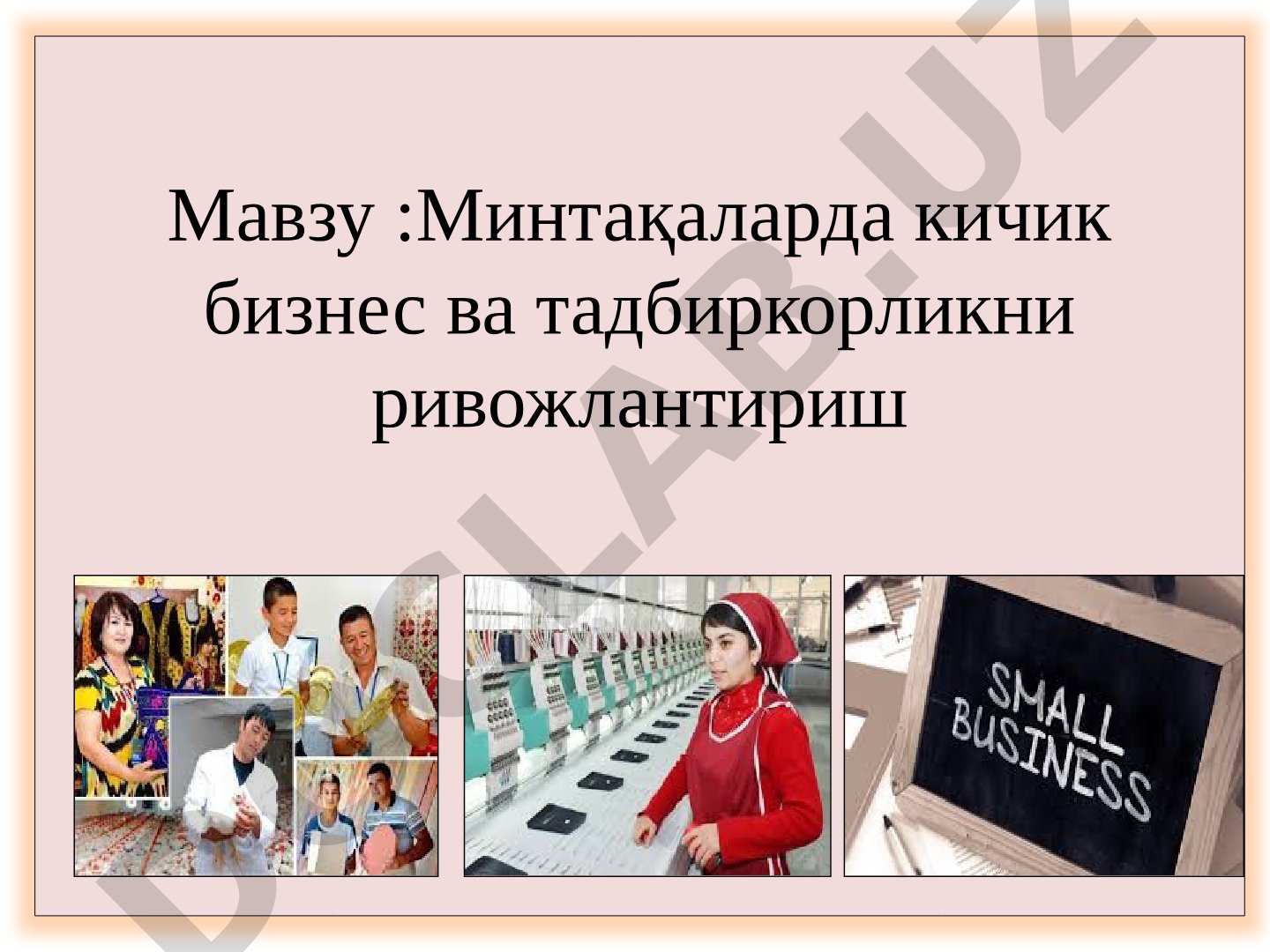 Минтақаларда кичик бизнес ва тадбиркорликни ривожлантириш