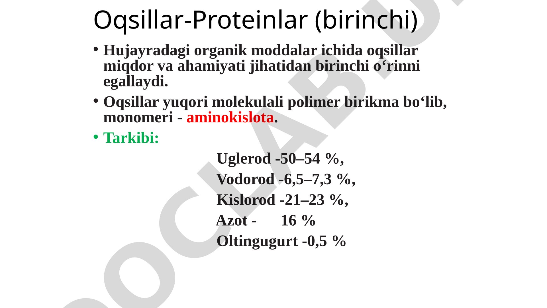 Oqsillar (Proteinlar)