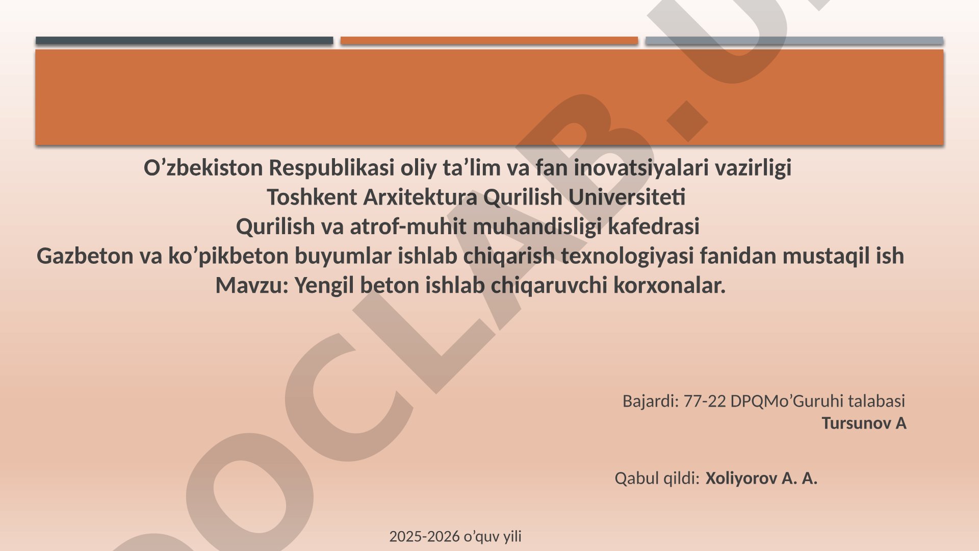 Yengil beton ishlab chiqaruvchi korxonalar