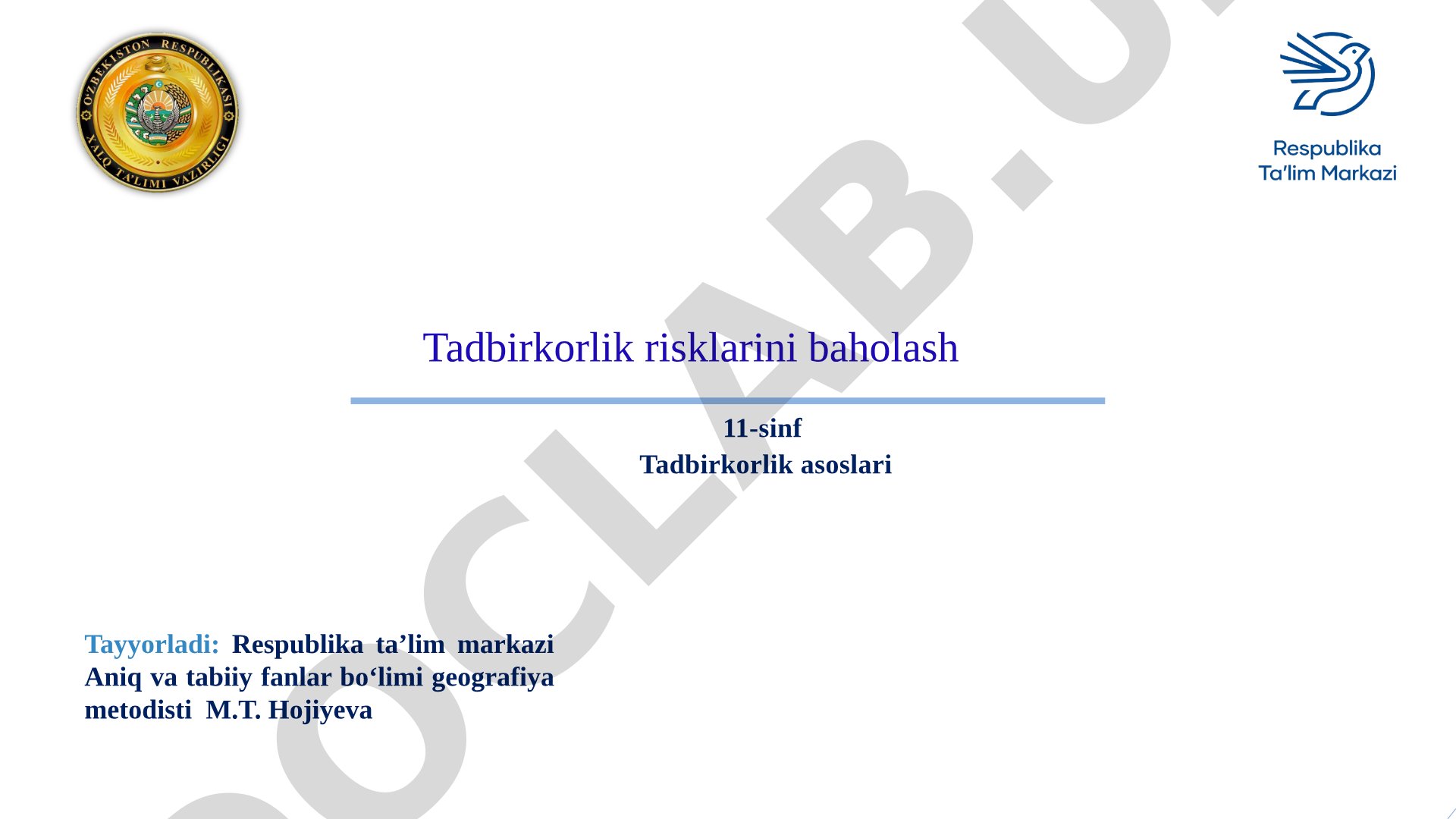 Tadbirkorlik risklarini baholash