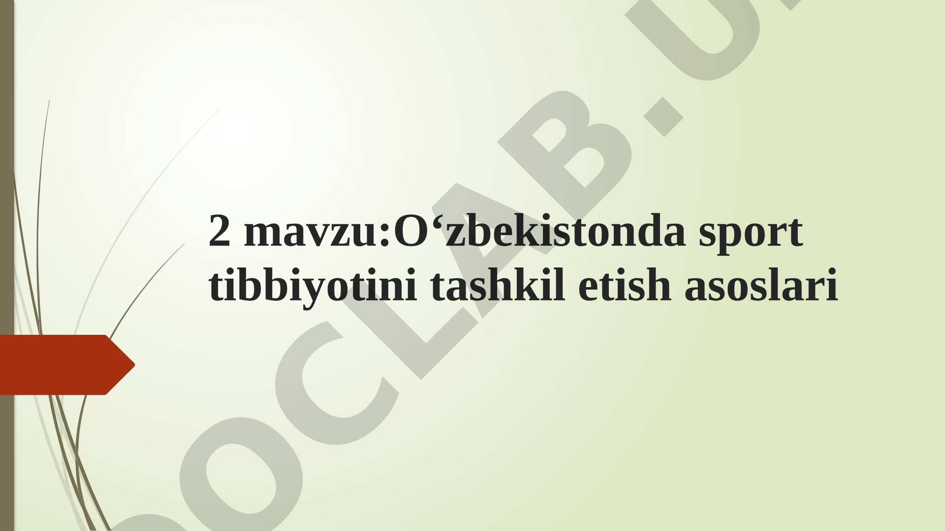 O'zbekistonda sport tibbiyotini tashkil etish asoslari