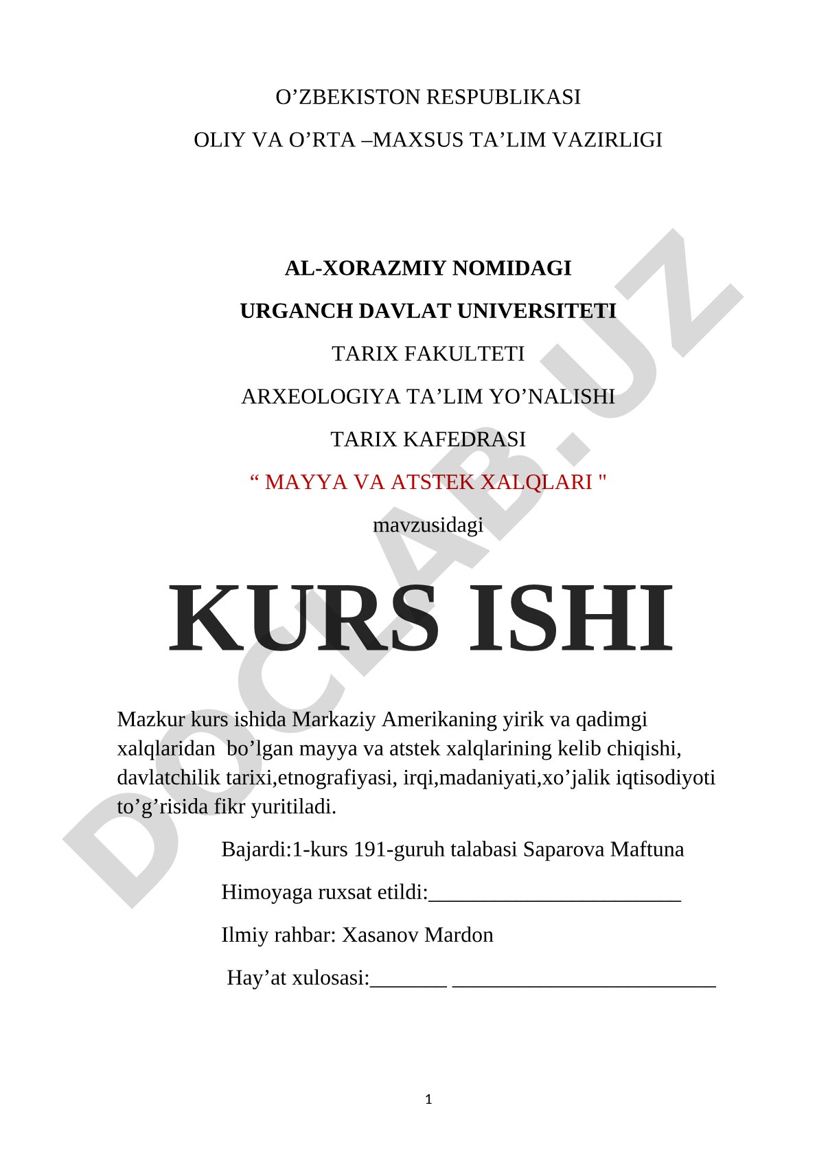 Mayya va atstek xalqlari