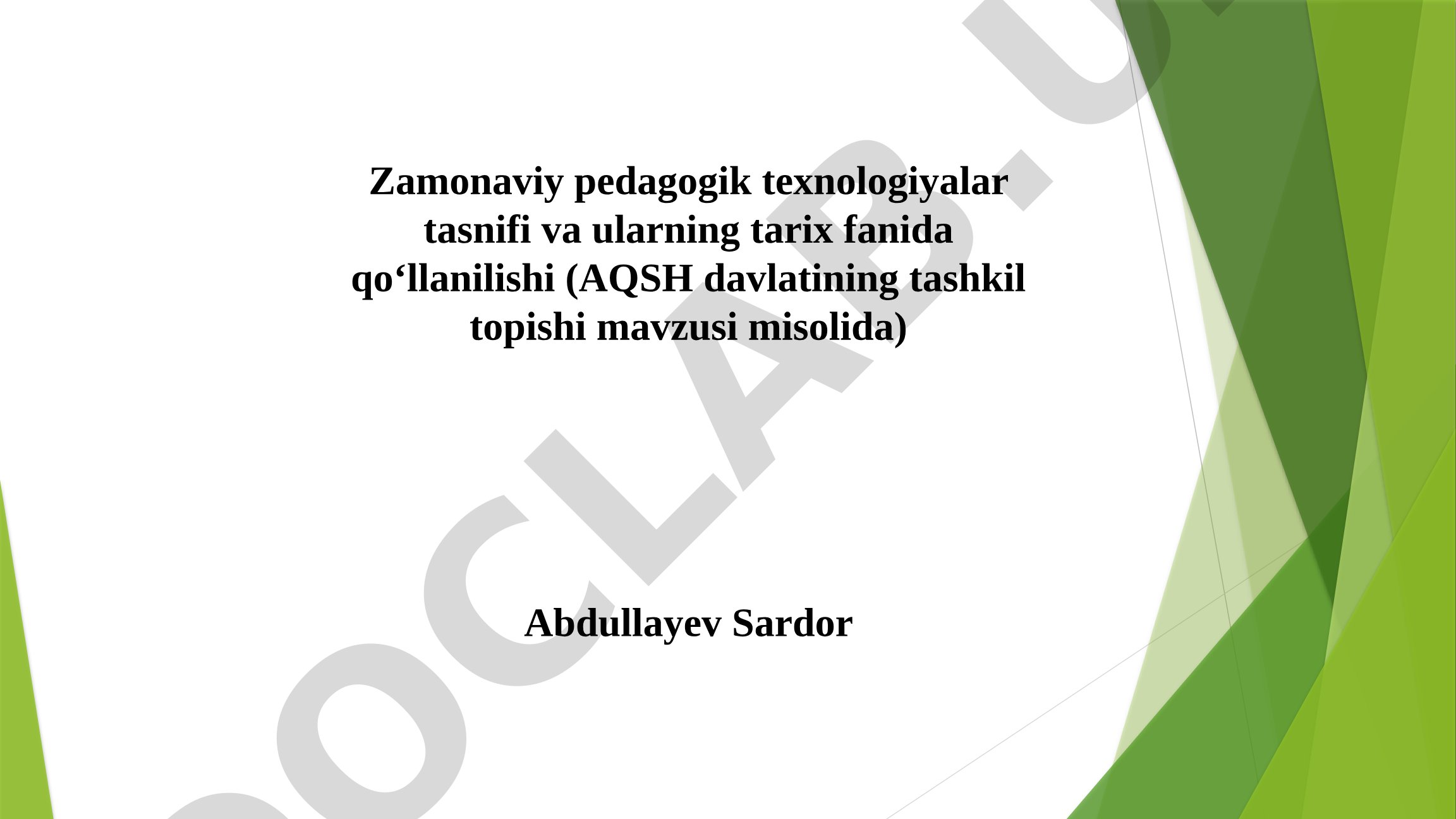 Zamonaviy pedagogik texnologiyalar tarix fanida qo‘llanilishi (AQSH misolida)