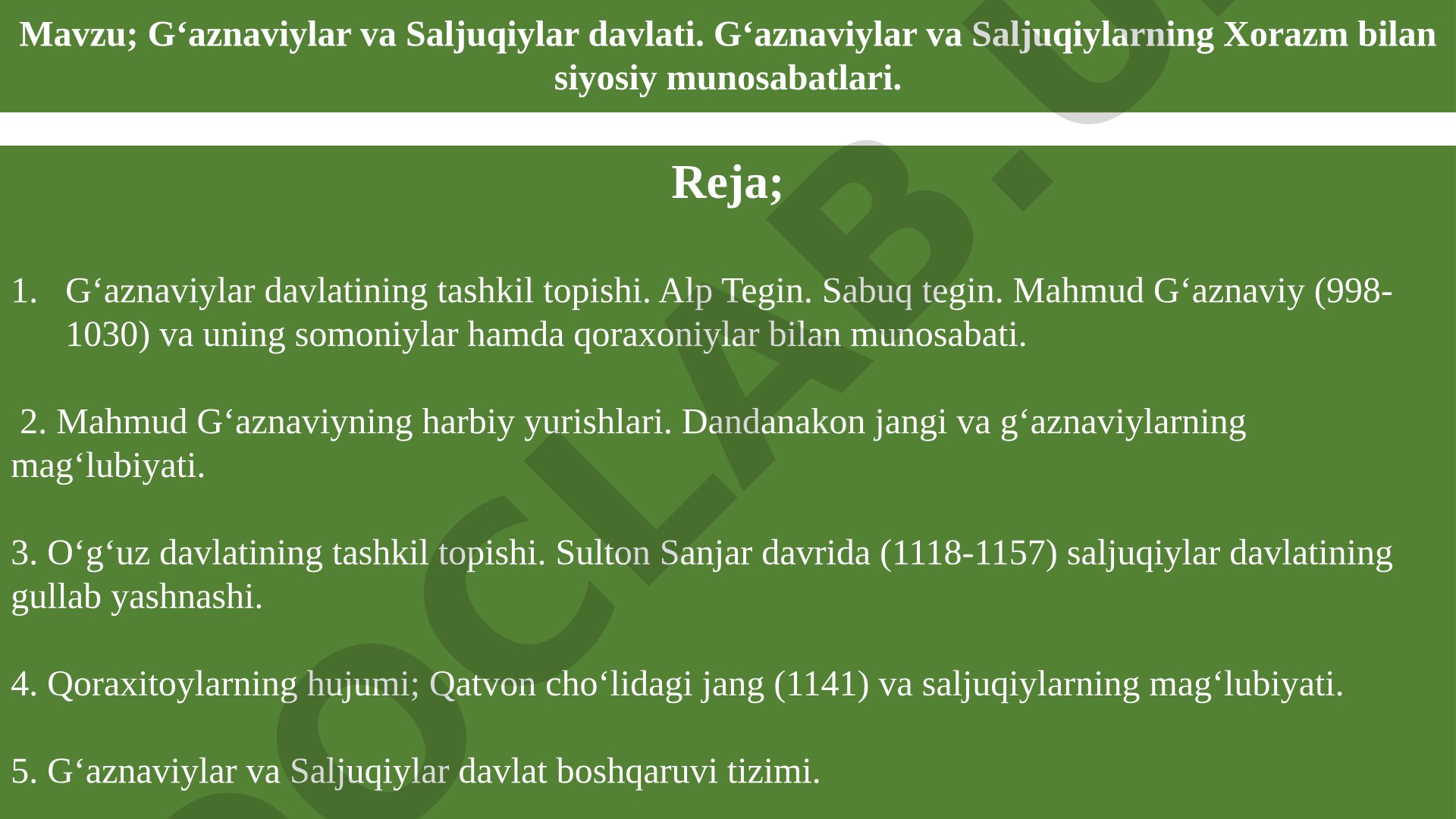 G‘aznaviylar va Saljuqiylar davlati