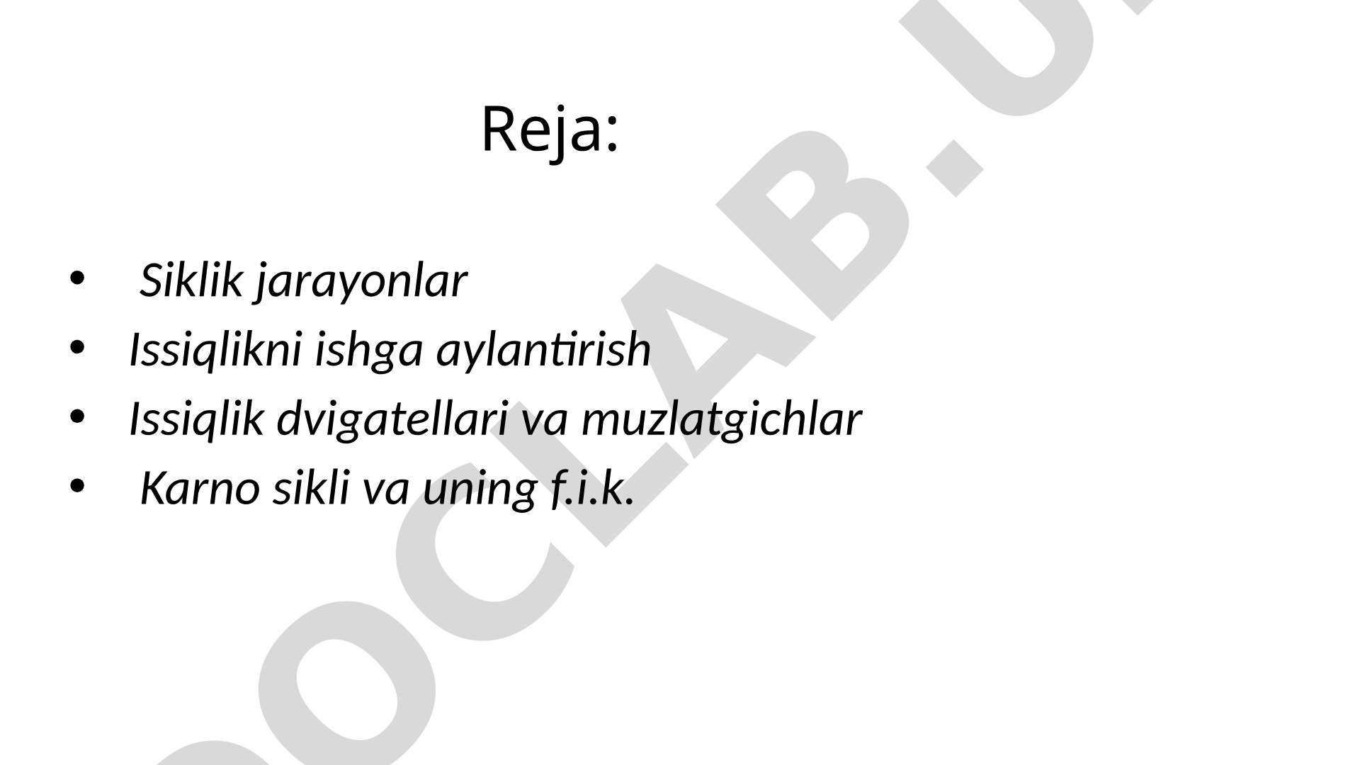 Issiqlik dvigatellari va muzlatgichlar