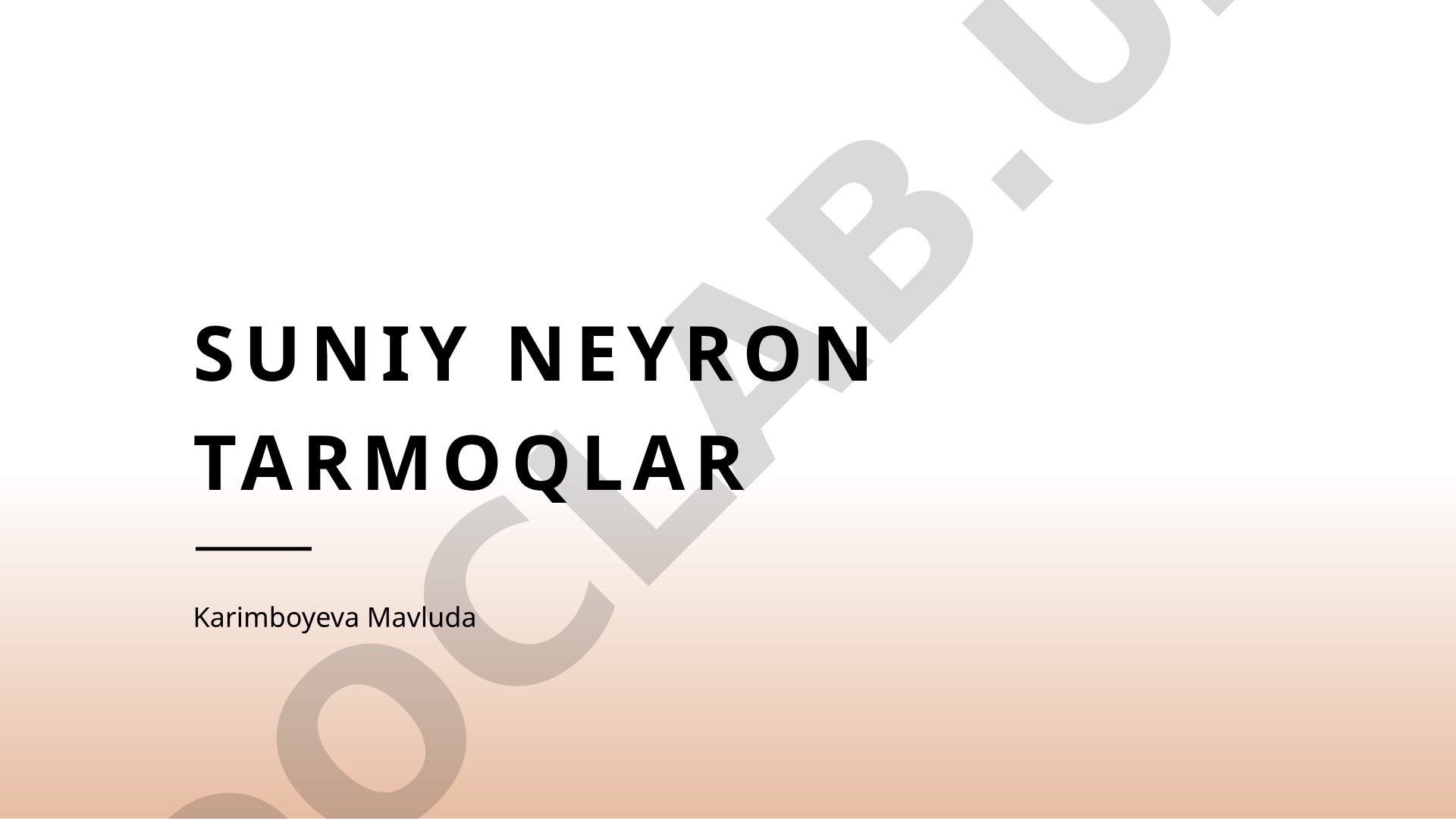 Suniy neyron tarmoqlar