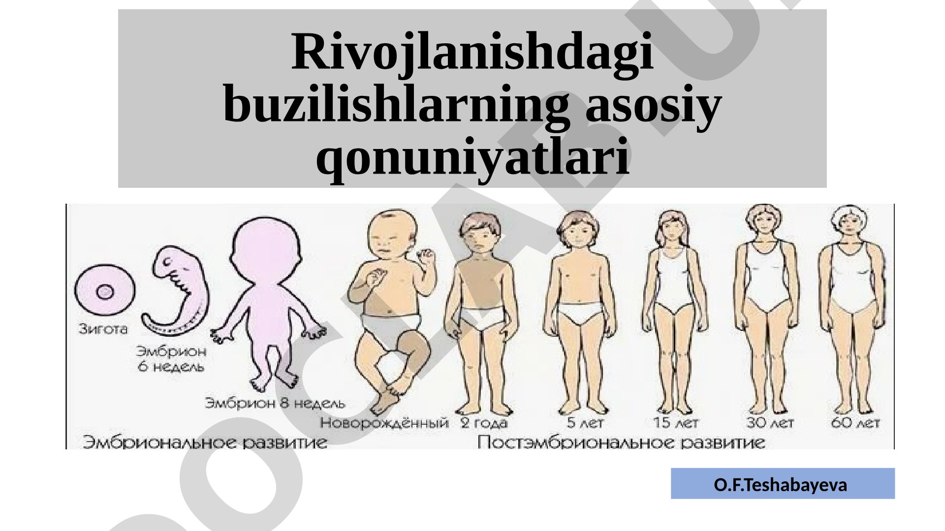 Rivojlanishdagi buzilishlarning asosiy qonuniyatlari