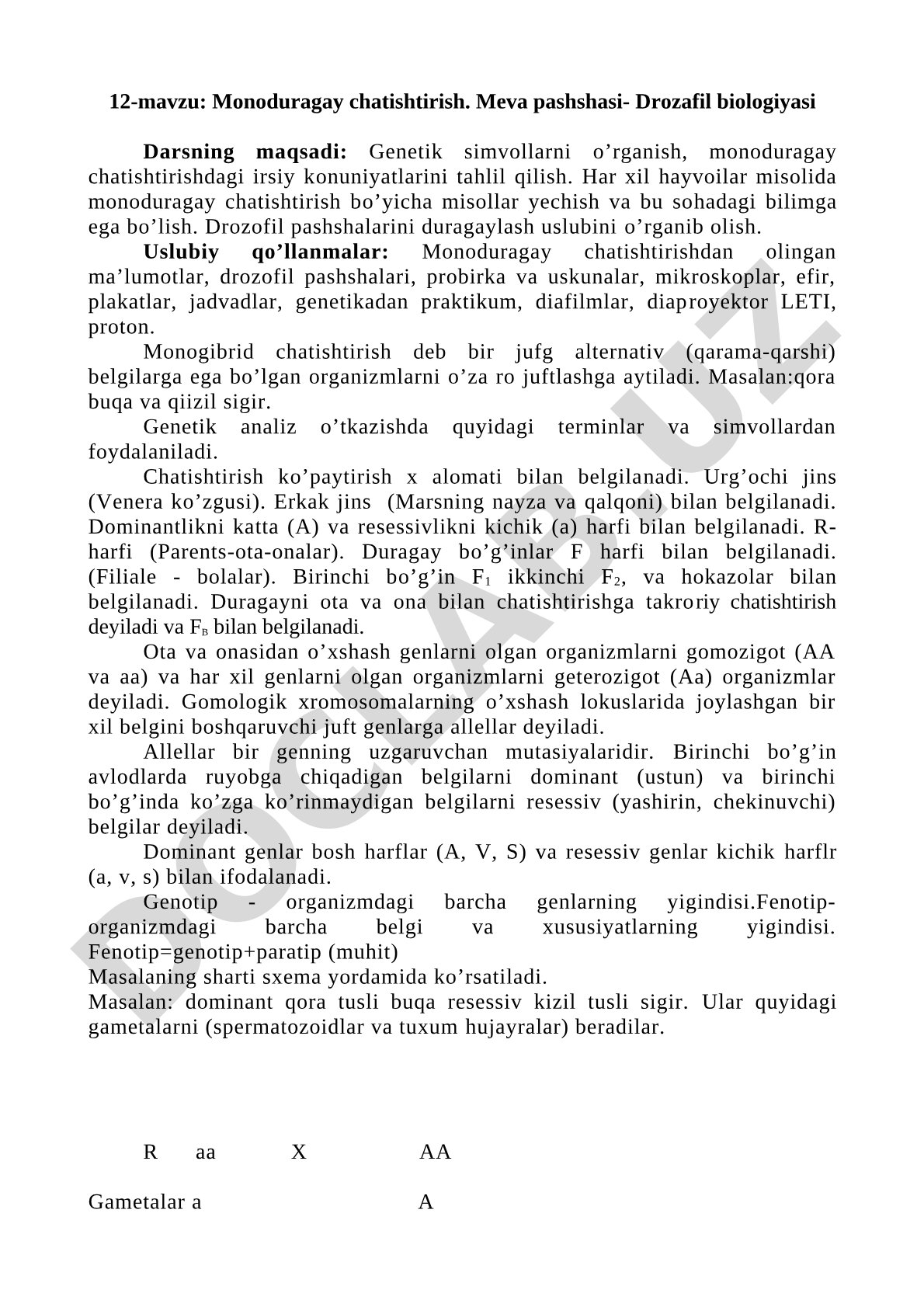 Monoduragay chatishtirish. Meva pashshasi- Drozafil biologiyasi