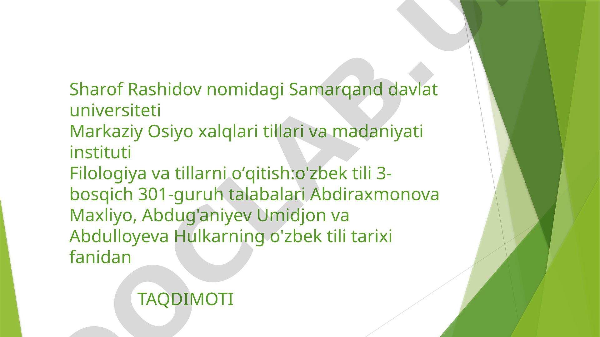Turkiy tillar tarixini davrlashtirish