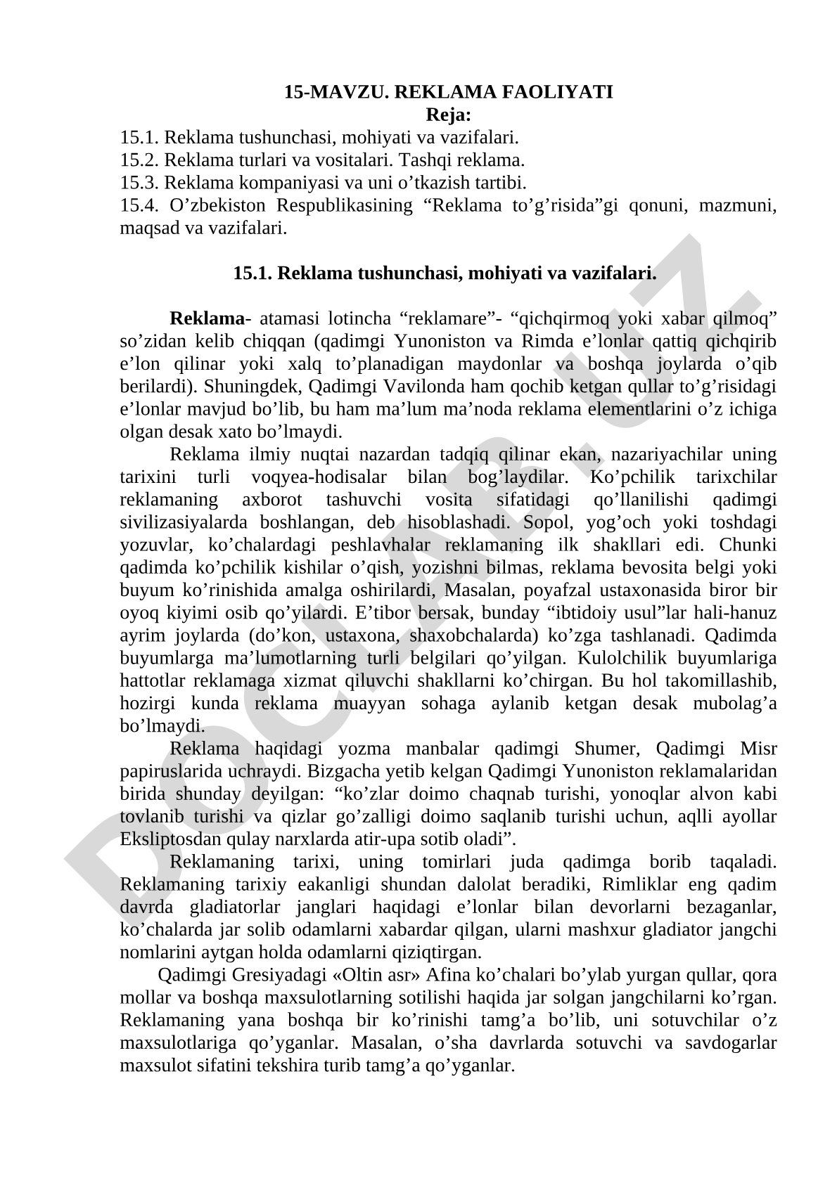 Reklama faoliyati