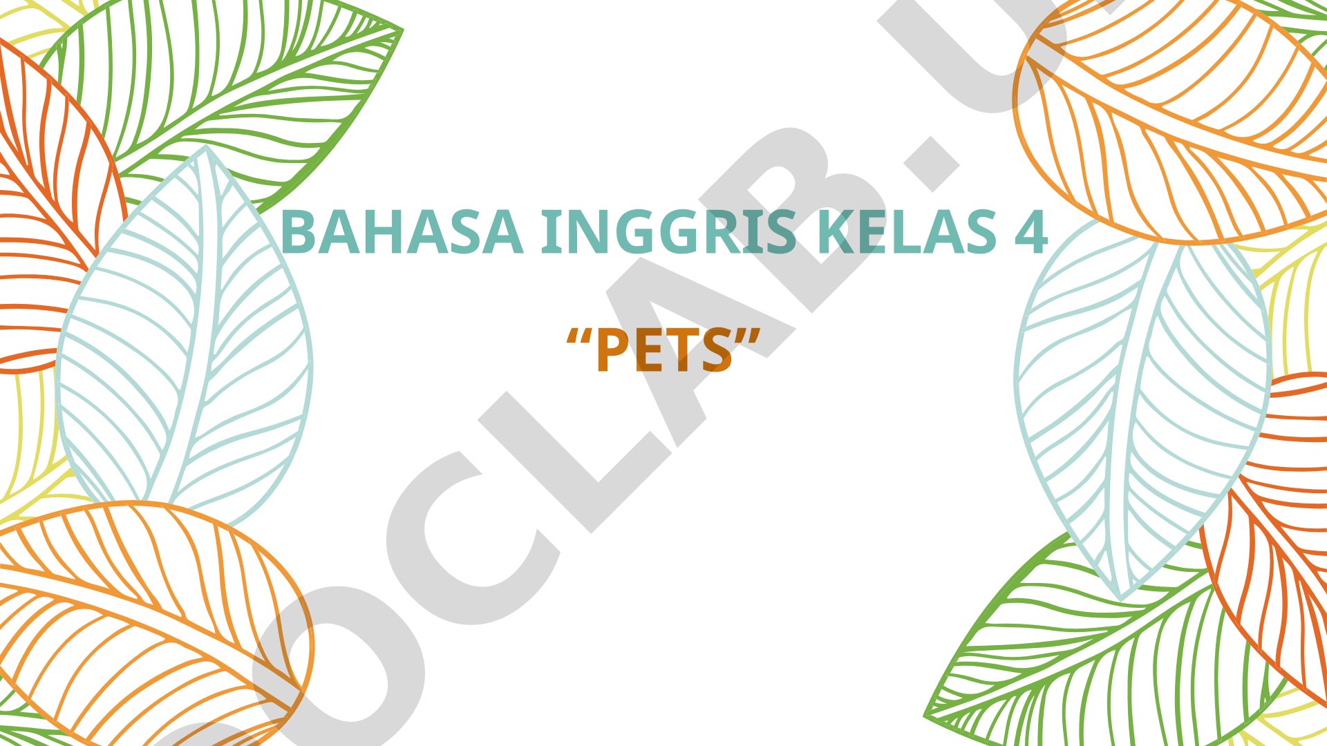Bahasa Inggris Kelas 4 “PETS”