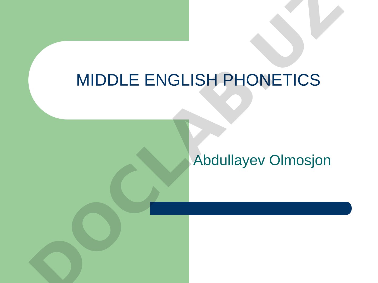 Middle English Phonetics