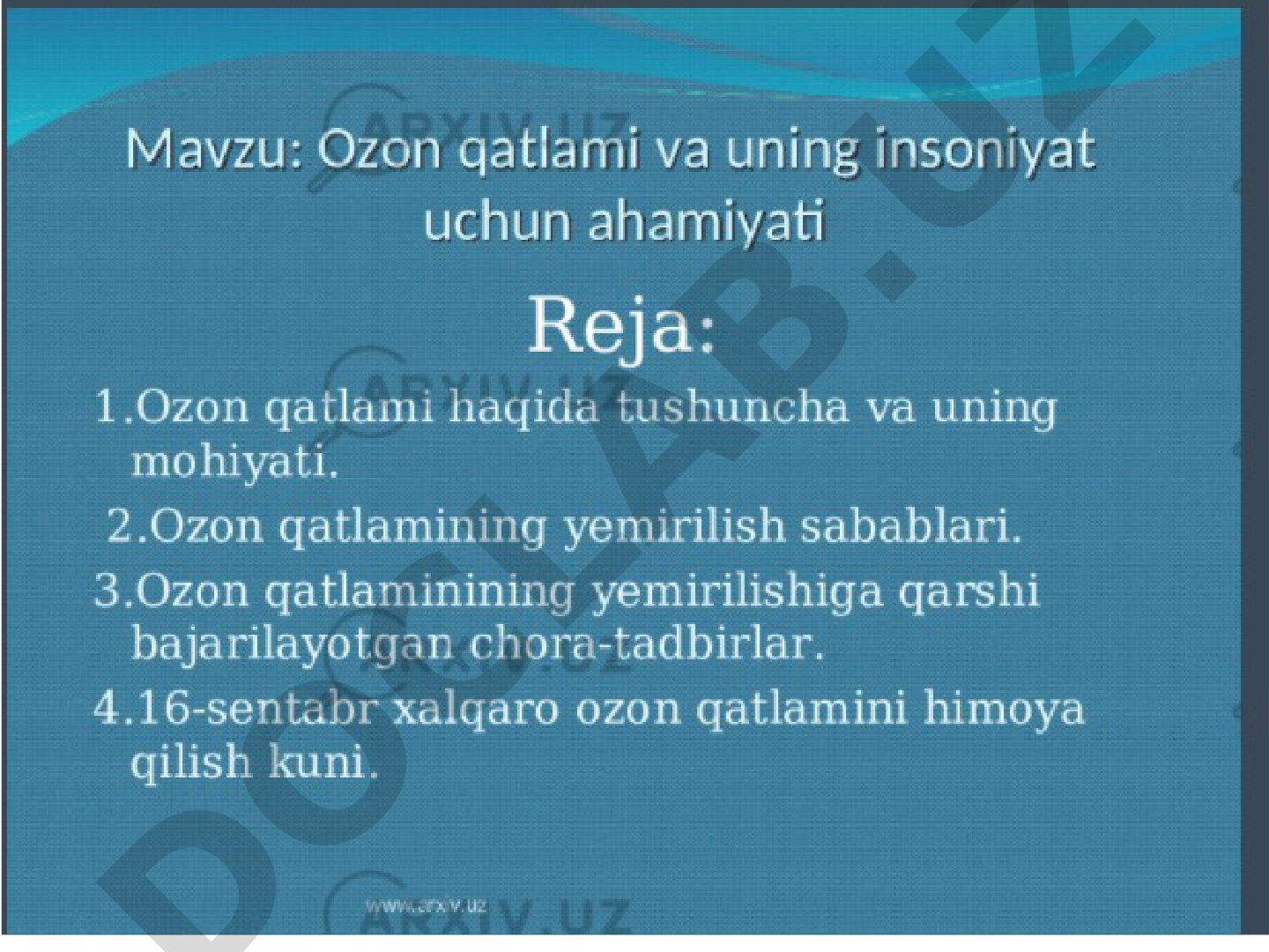 Ozon qatlamai va insonyat uchun ahamiyati