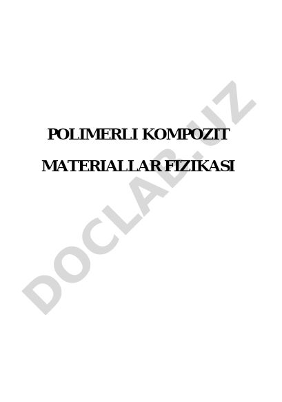 Polimerli kompozit materiallar fizikasi