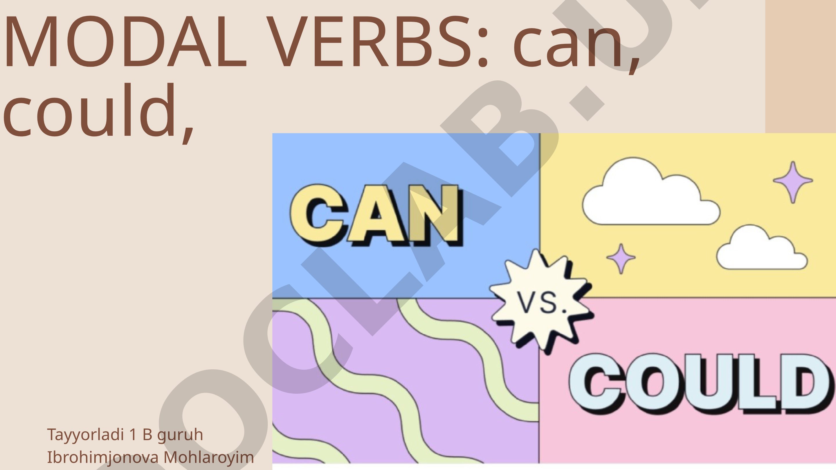 Modal verbs: can, could