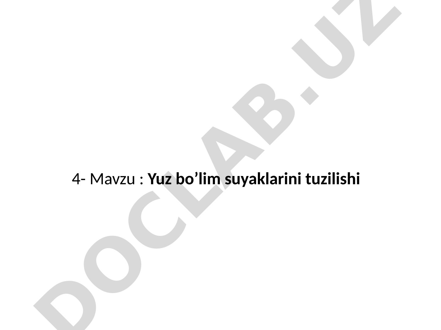 Yuz bo’lim suyaklarini tuzilishi
