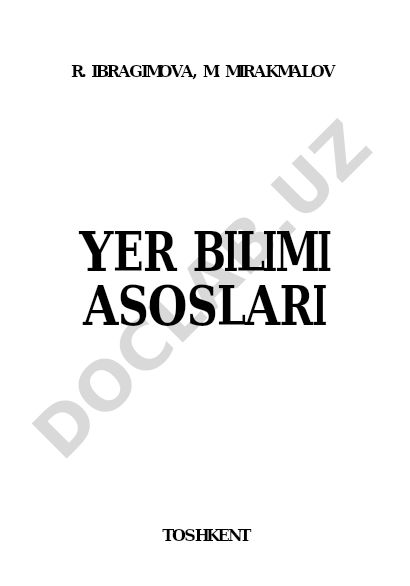 Yer bilimi asoslari