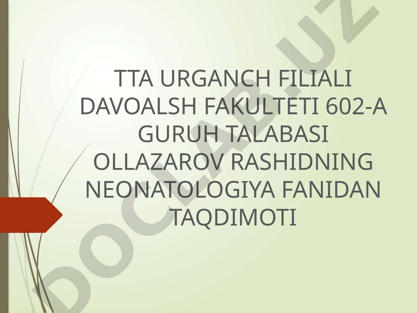 Bolalar salomatligi va neonatologiya asoslari