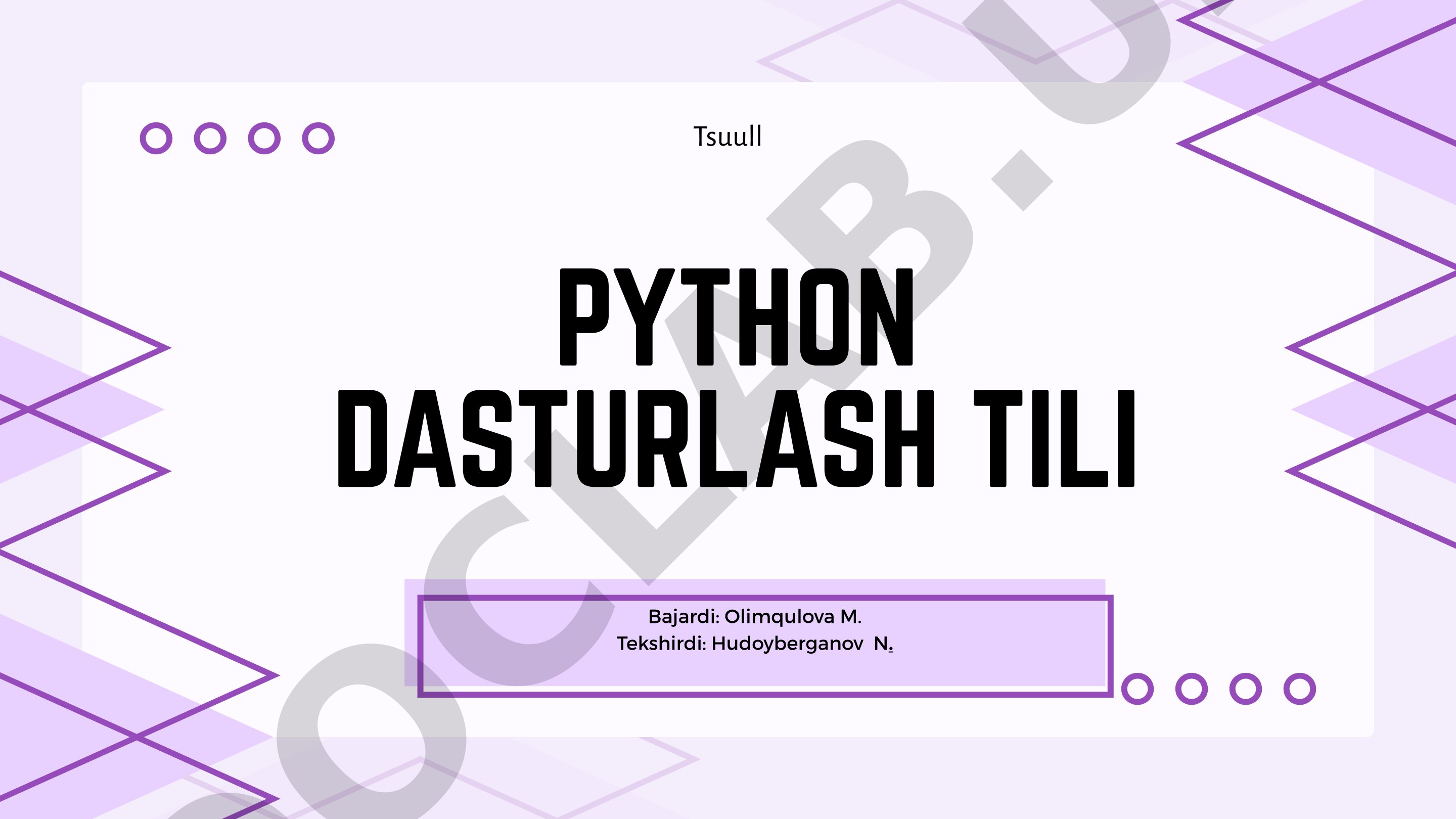 Python dasturlash tili haqida taqdimot: tarixi, afzalliklari, qo'llanilish sohalari