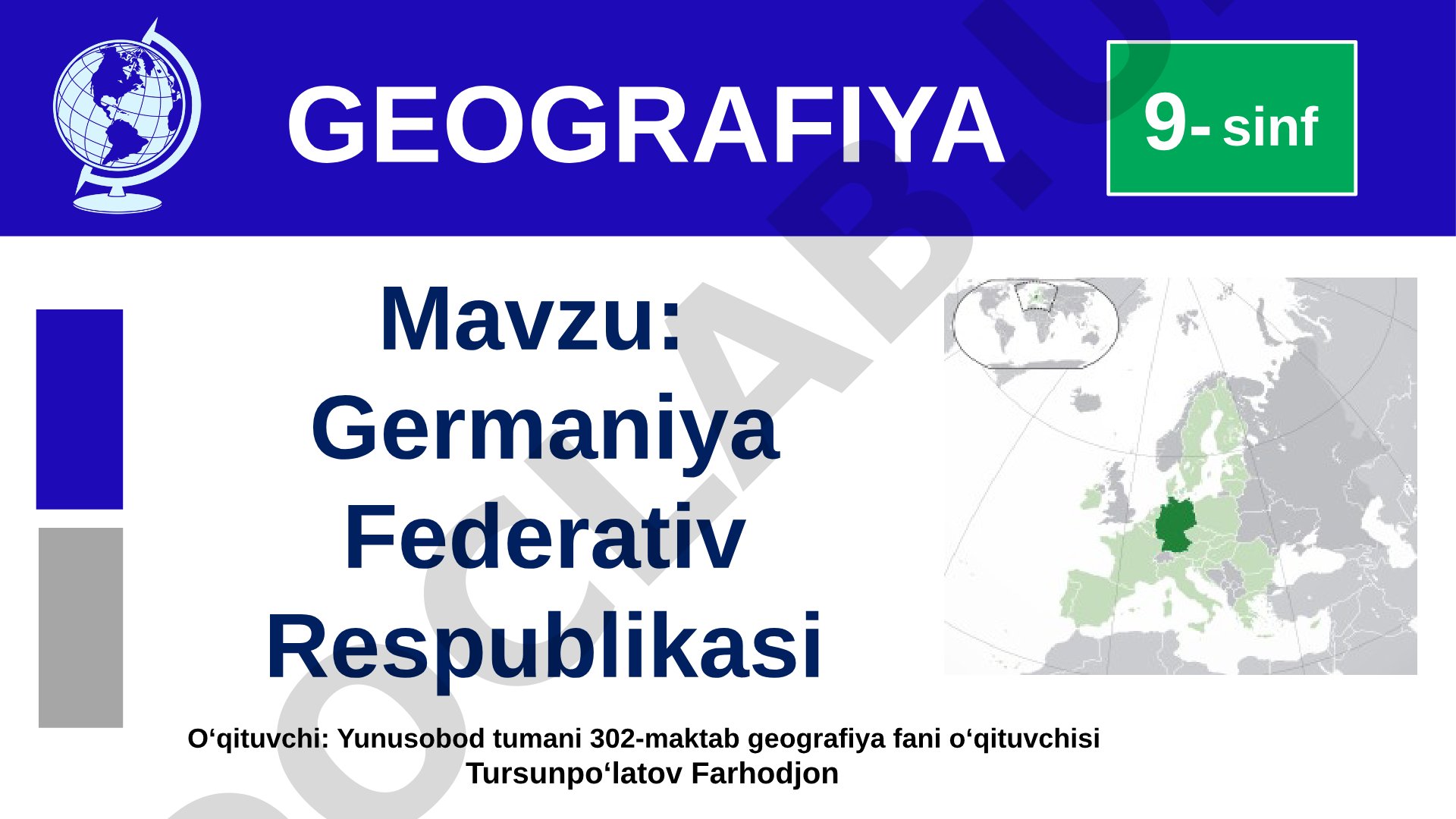 Germaniya Federativ Respublikasi 9-sinf geografiya