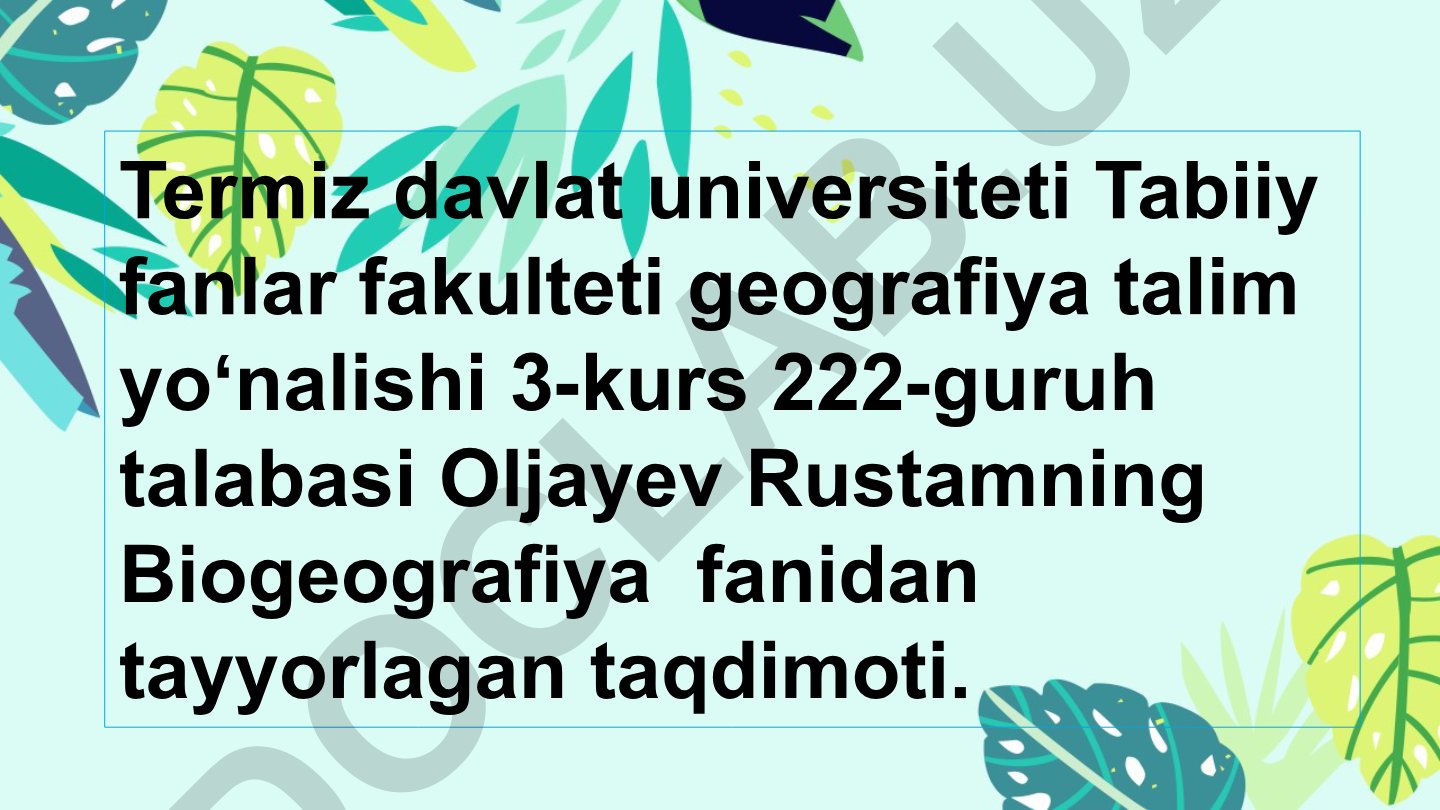 Quruqlikning faunistik rayonlashtirish sxemasi va zamonaviy shox bo'limlar