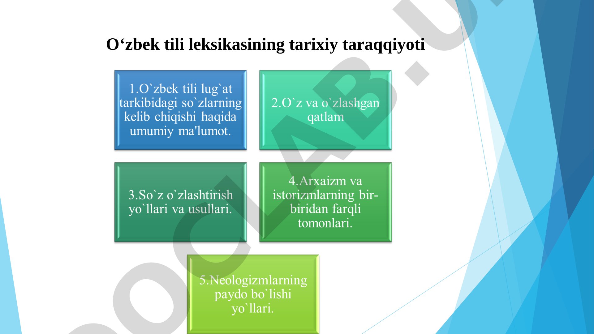 O‘zbek tili leksikasining tarixiy taraqqiyoti