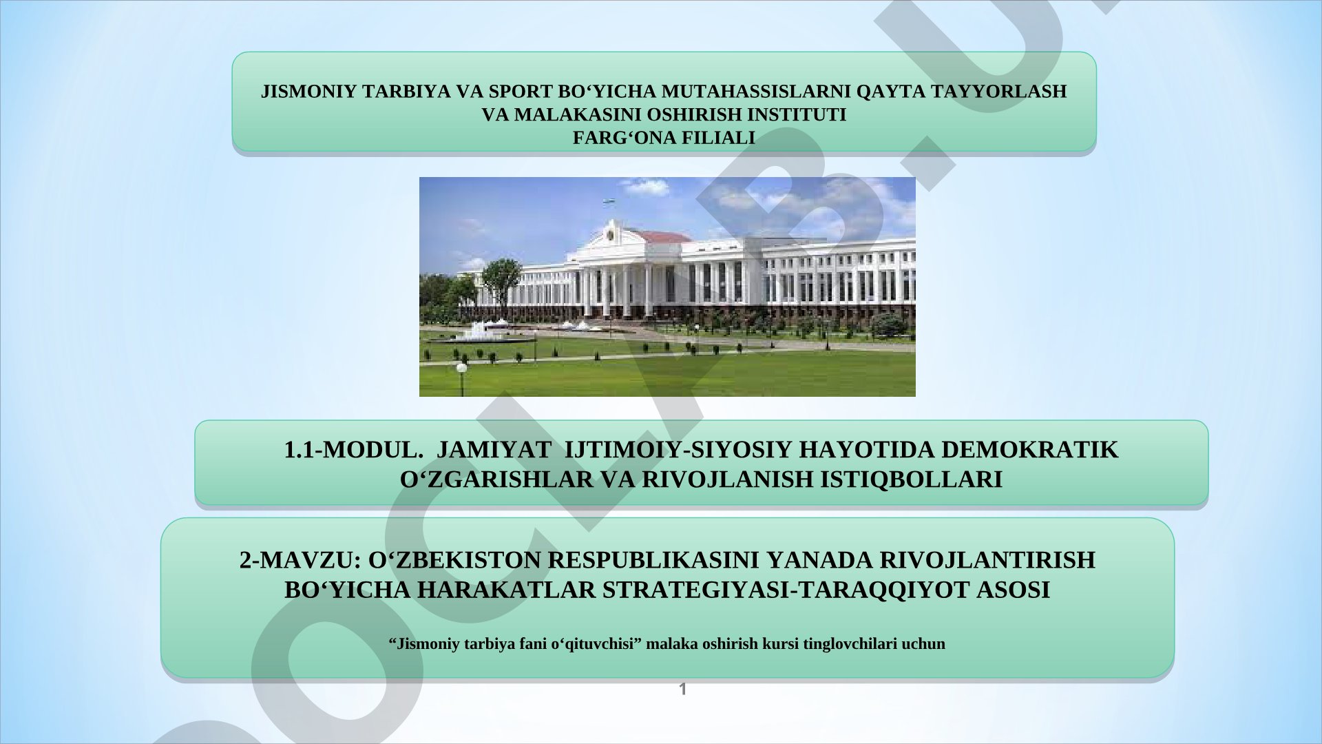 O'zbekiston Respublikasini yanada rivojlantirish bo'yicha Harakatlar strategiyasi - taraqqiyot asosi