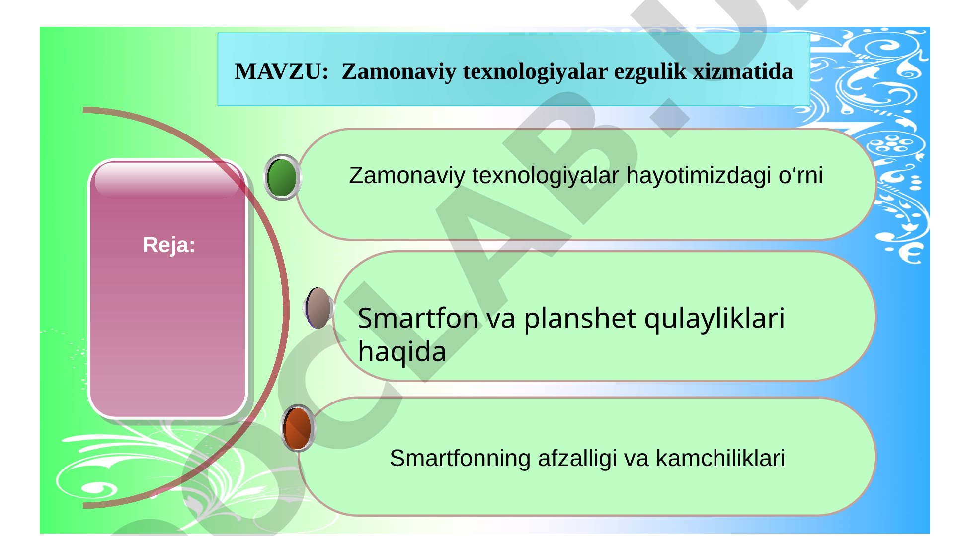Zamonaviy texnologiyalar ezgulik xizmatida