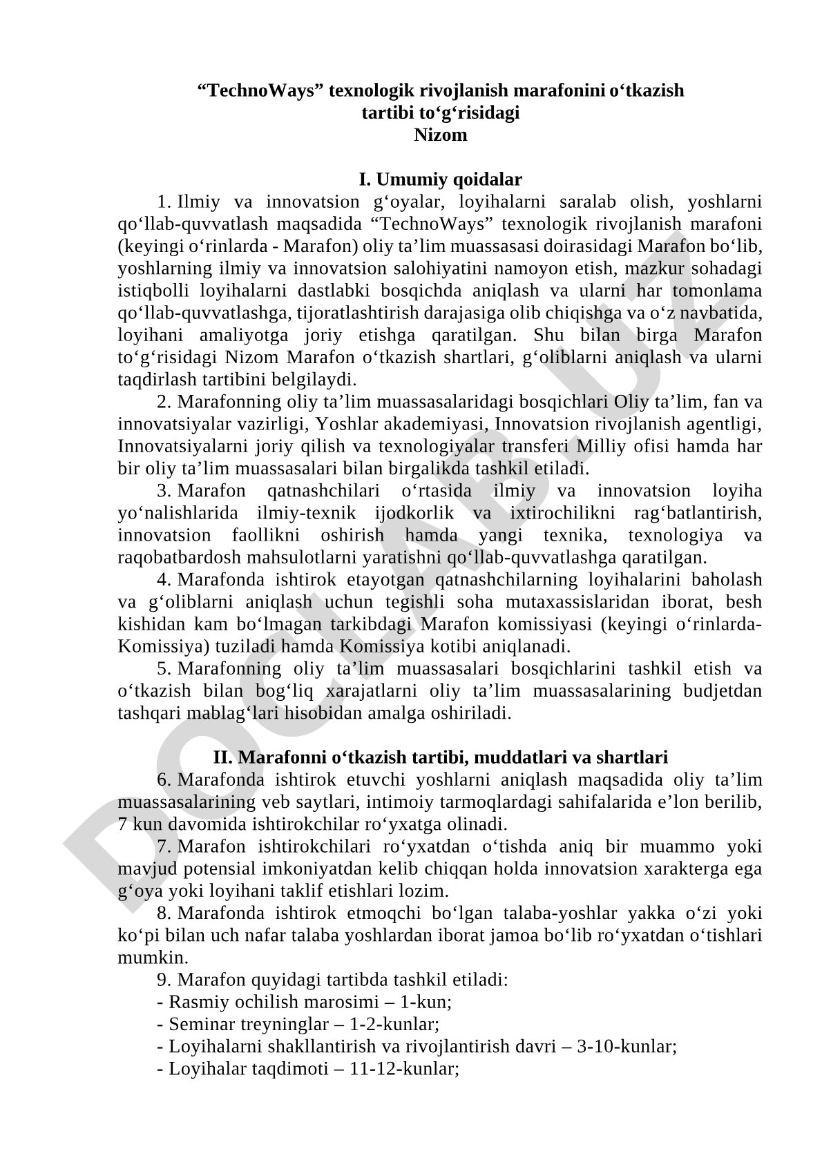 TechnoWays texnologik rivojlanish marafoni Nizomi