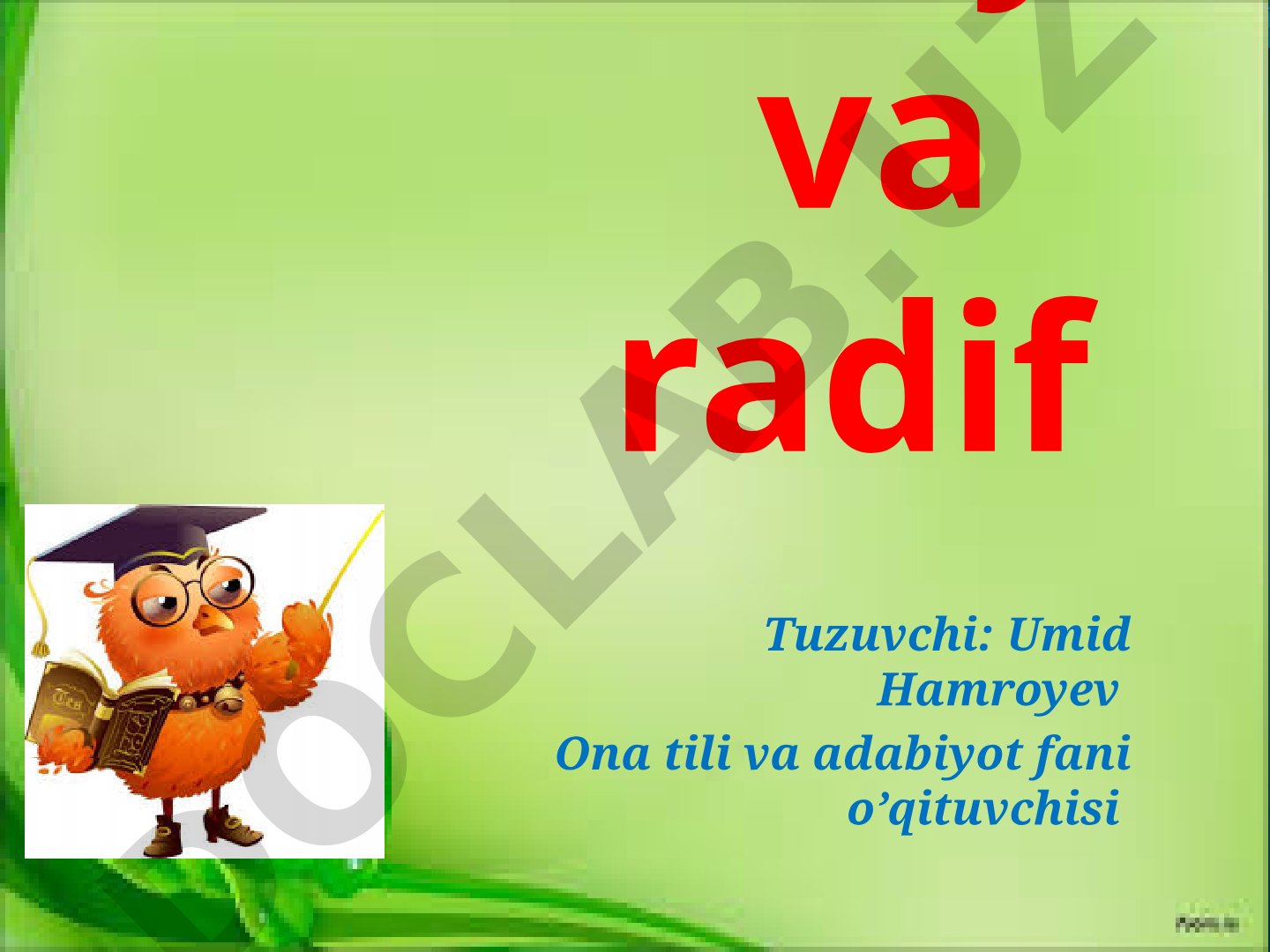 Qofiya va radif