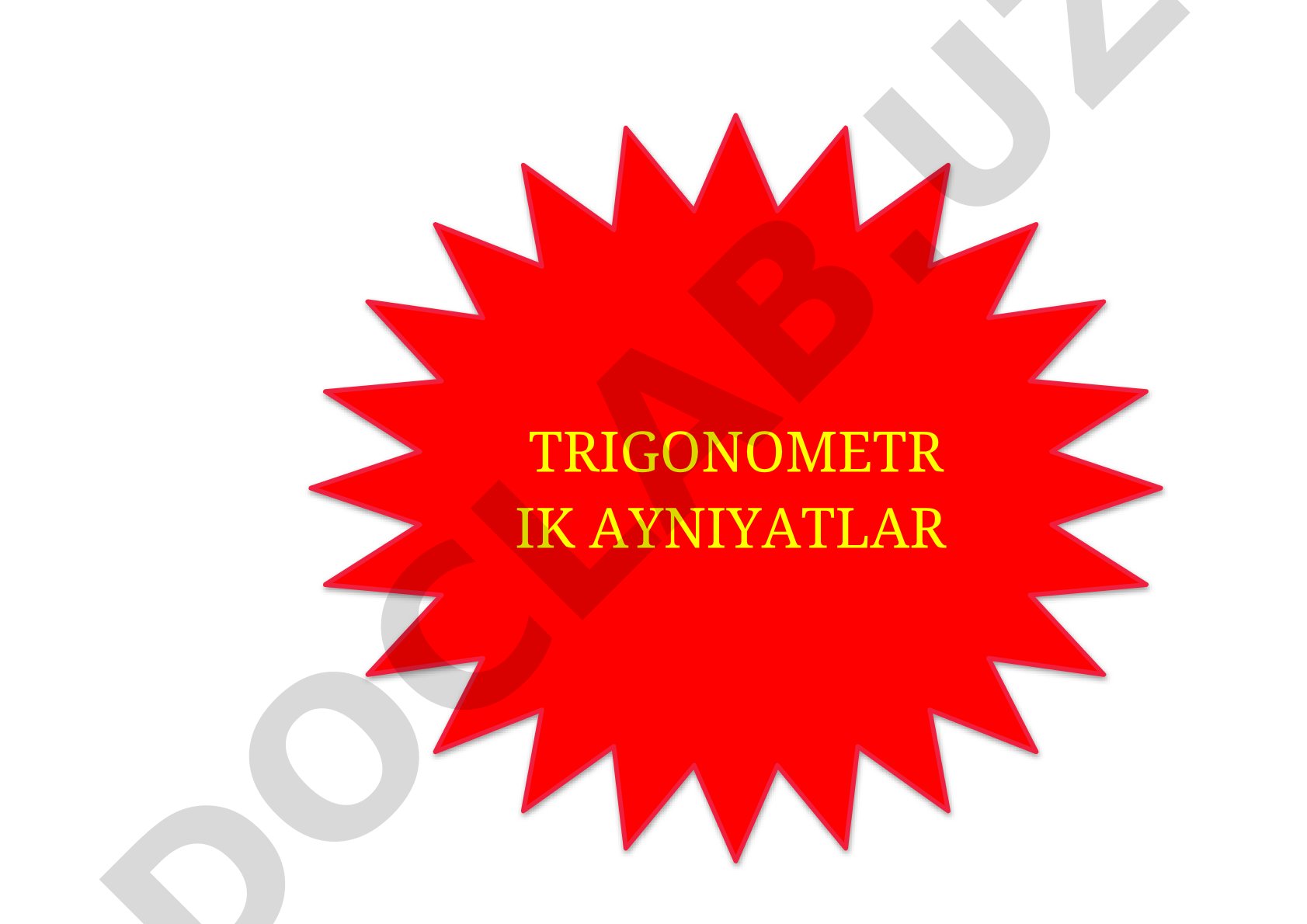 TRIGONOMETRIK AYNIYATLAR