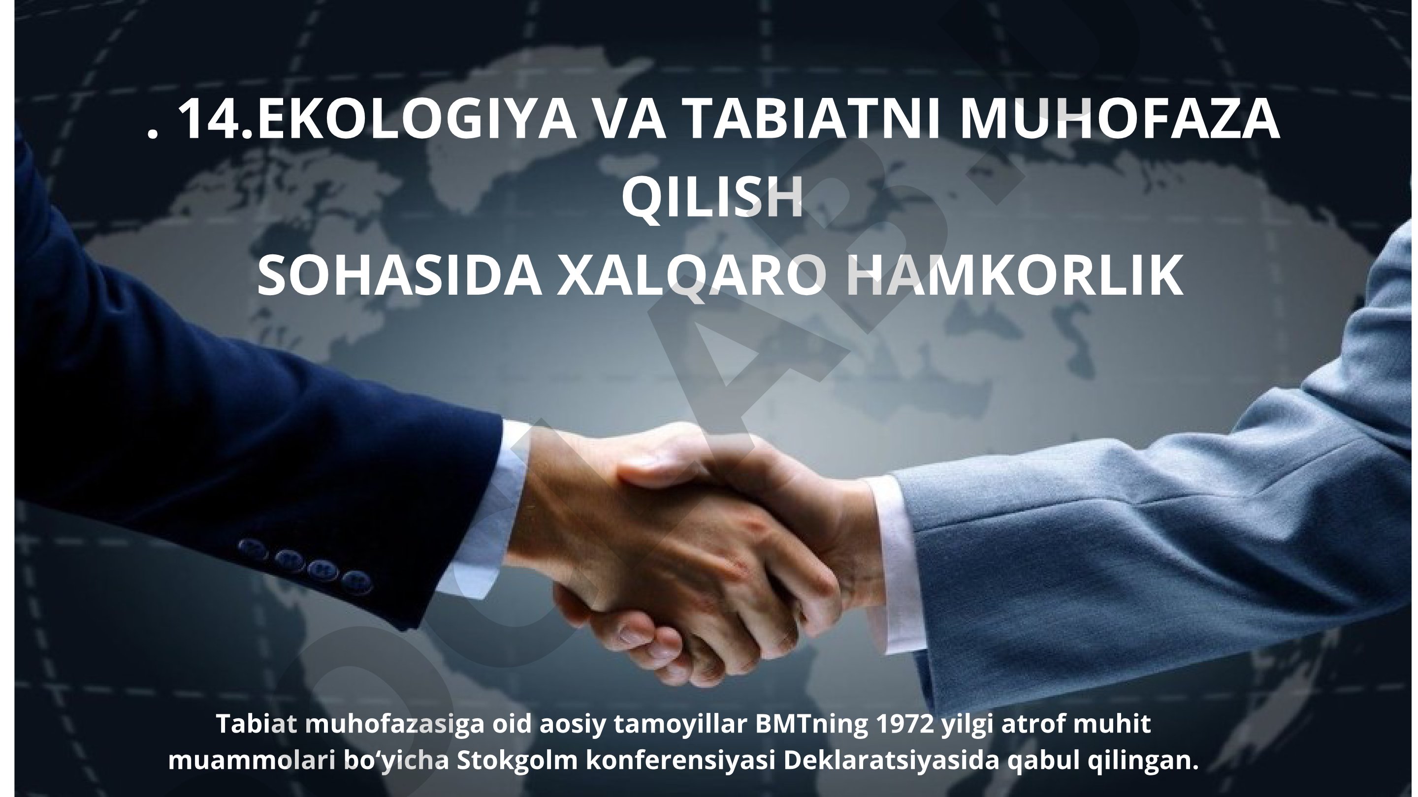 Ekologiya va tabiatni muhofaza qilish sohasida xalqaro hamkorlik