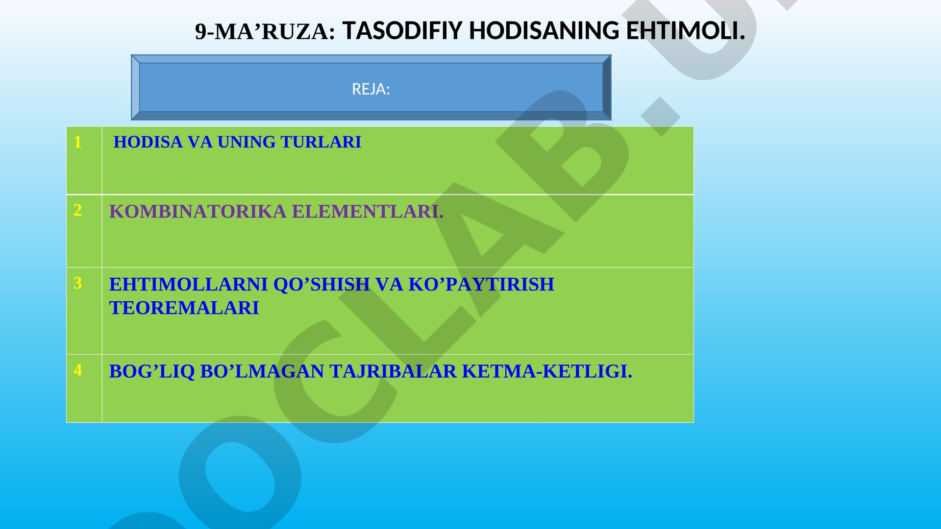 Tasodifiy hodisaning ehtimoli