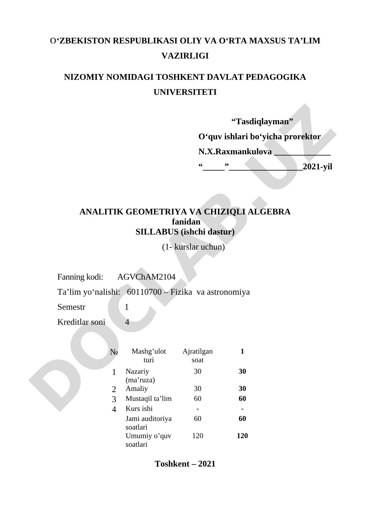 Analitik geometriya va chiziqli algebra