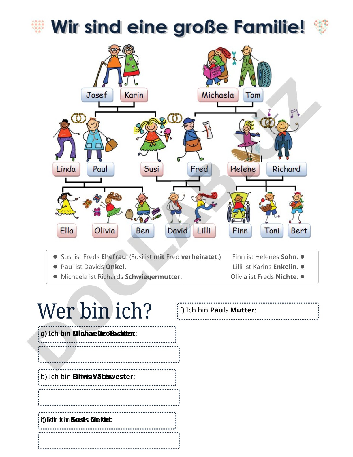 Familienmitglieder und Verwandtschaftsbeziehungen