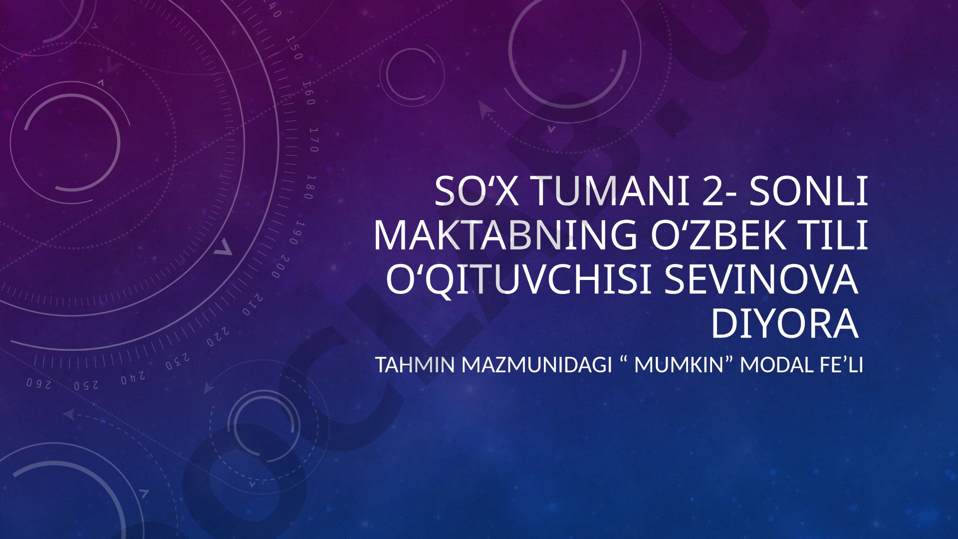 Tahmin mazmunidagi “mumkin” modal fe’li