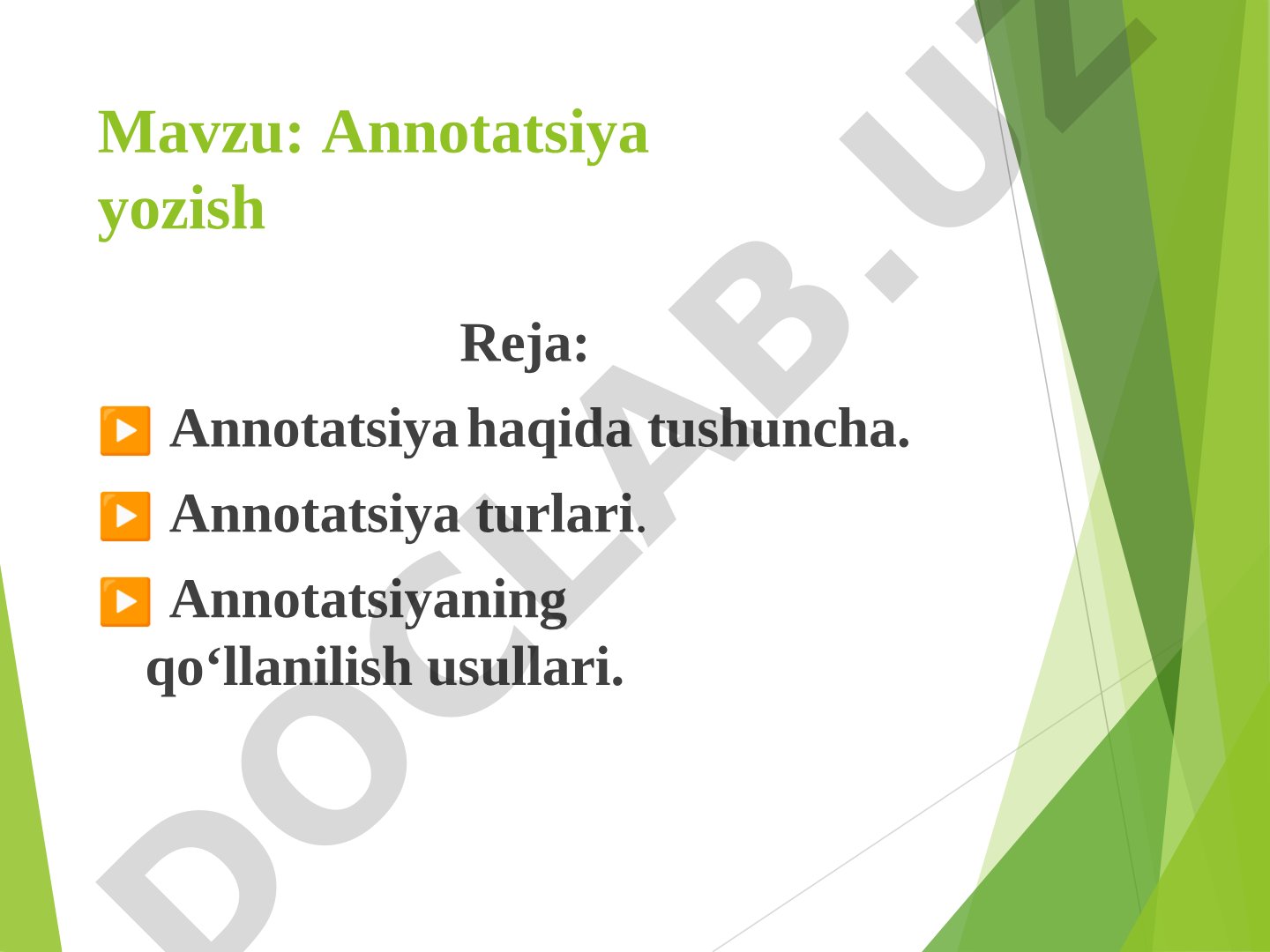Annotatsiya yozish