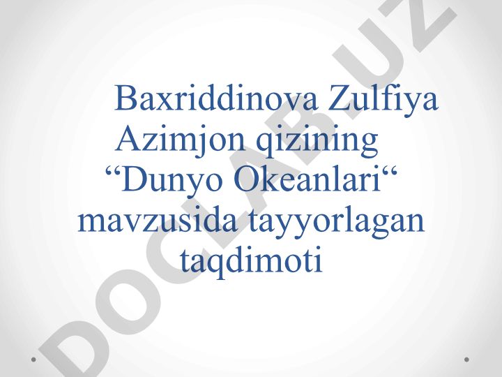 Dunyo Okeanlari