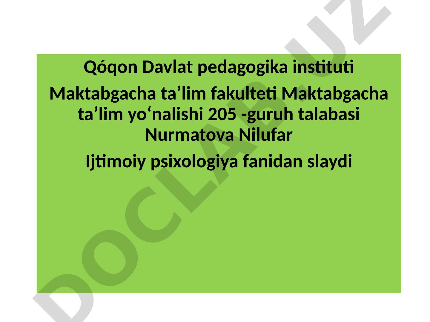 Ijtimoiy psixologiya fanidan slaydi