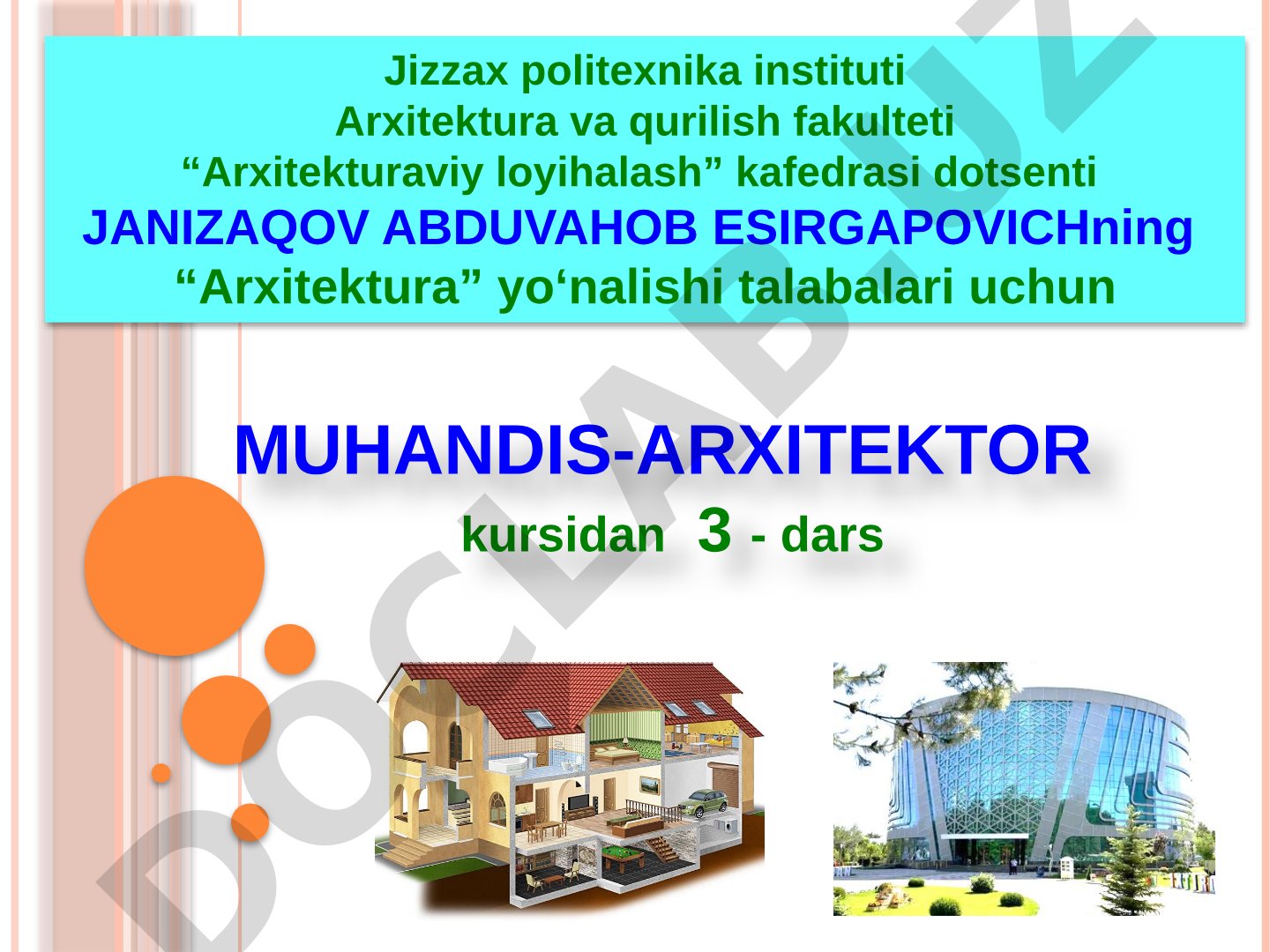 Bino va inshootlar haqida umumiy tushunchalar va qurilishni industrlashtirish