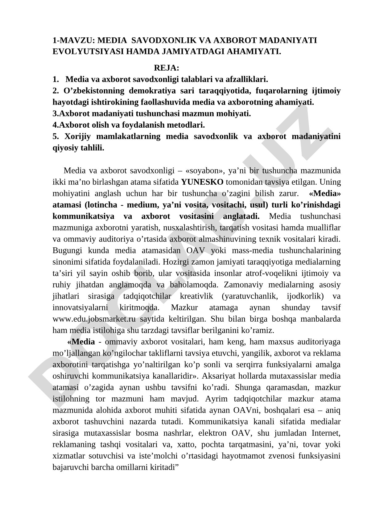 Media savodxonlik va axborot madaniyati evolyutsiyasi hamda jamiyatdagi ahamiyati