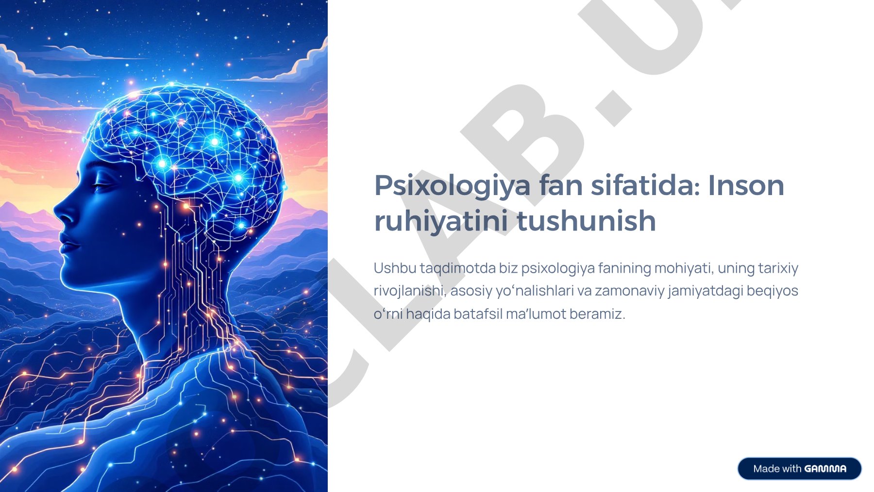 Psixologiya fan sifatida: Inson ruhiyatini tushunish