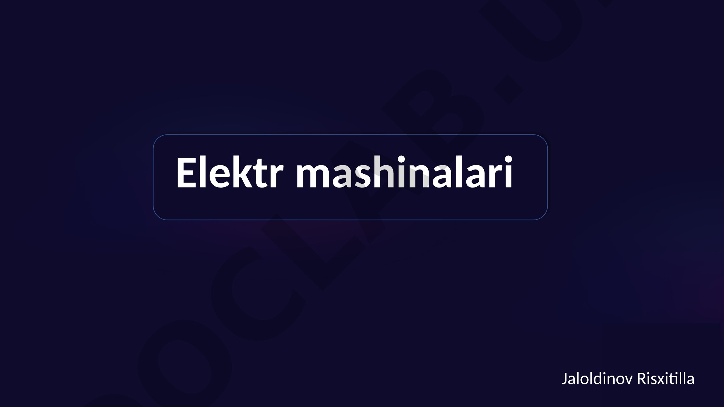 Asinxron Dvigatellar: Tuzilishi va Ishlash Tamoyili