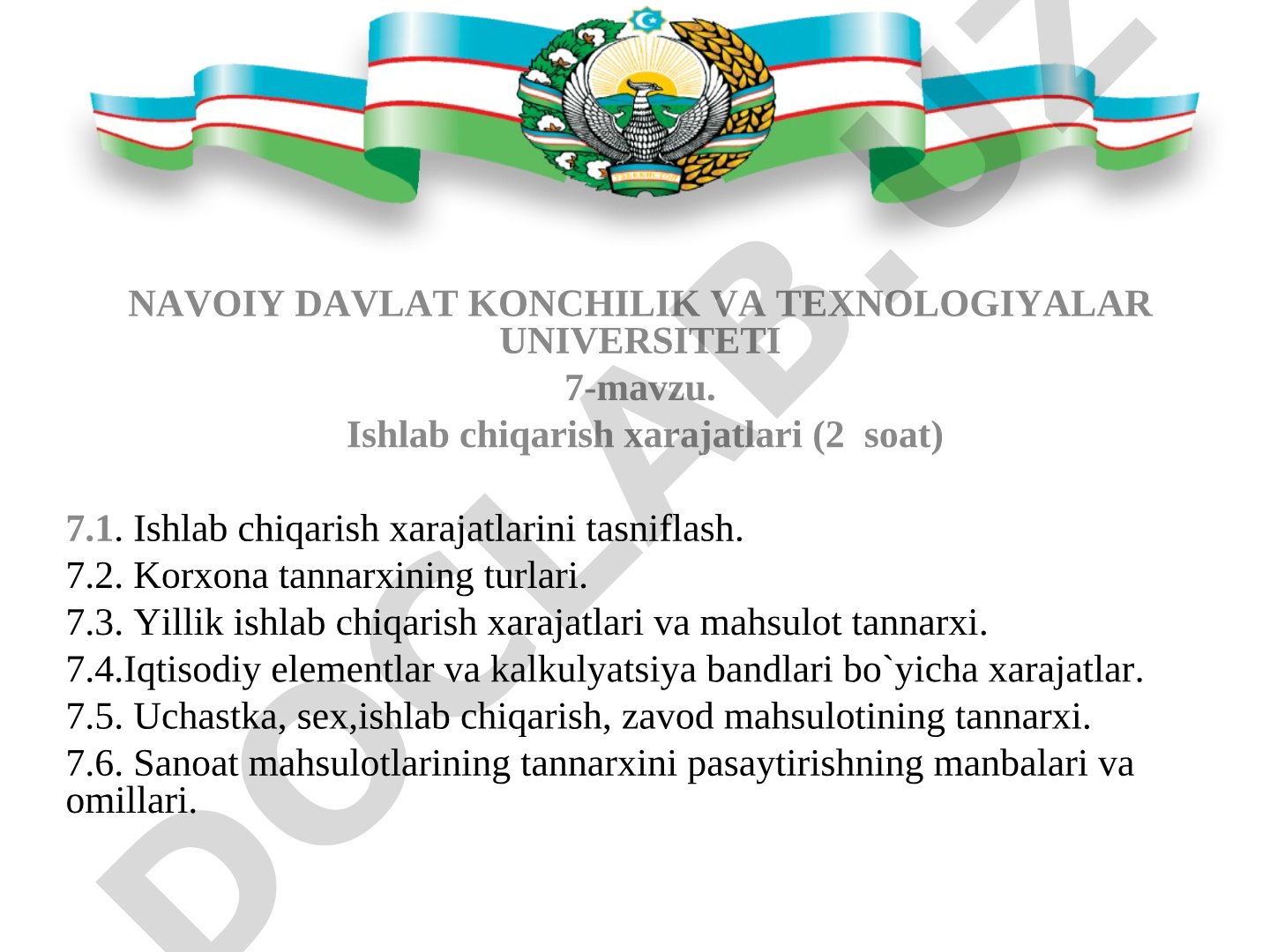 Ishlab chiqarish xarajatlari tasnifi, tannarx turlari va pasaytirish omillari yoritilgan