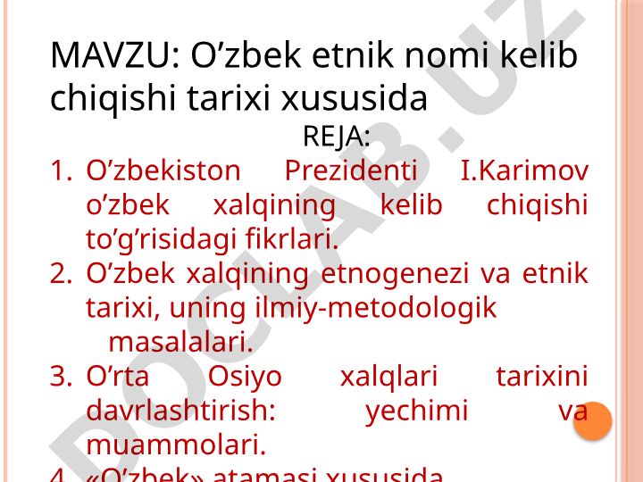 O’zbek etnik nomi kelib chiqishi tarixi